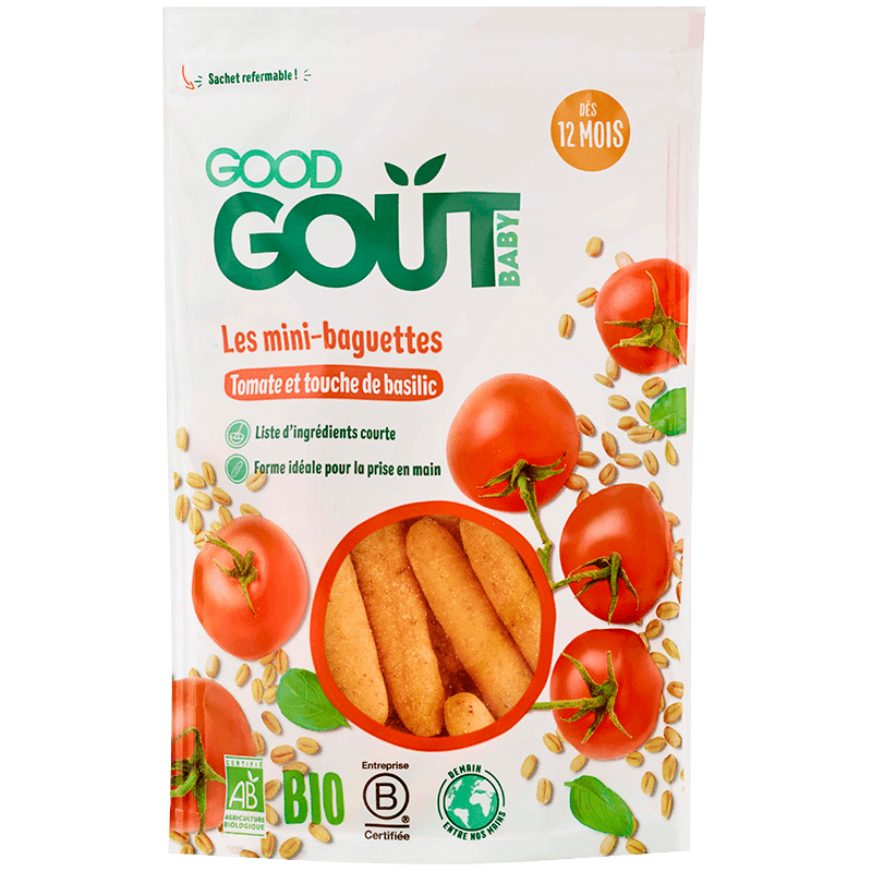 GOOD GOUT MINI BAGUETTE A LA TOMATE DES 10 MOIS 8 SACHETS DE 70G