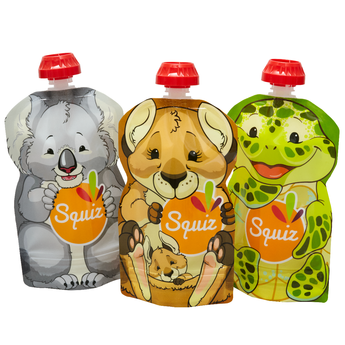 GOURDES REUTILISABLES AUSTRALIE 3X130ML 1 SQUIZ ZIP