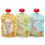 GOURDES REUTILISABLES SOPHIE LA GIRAFE 3X90ML 1 SQUIZ ZIP