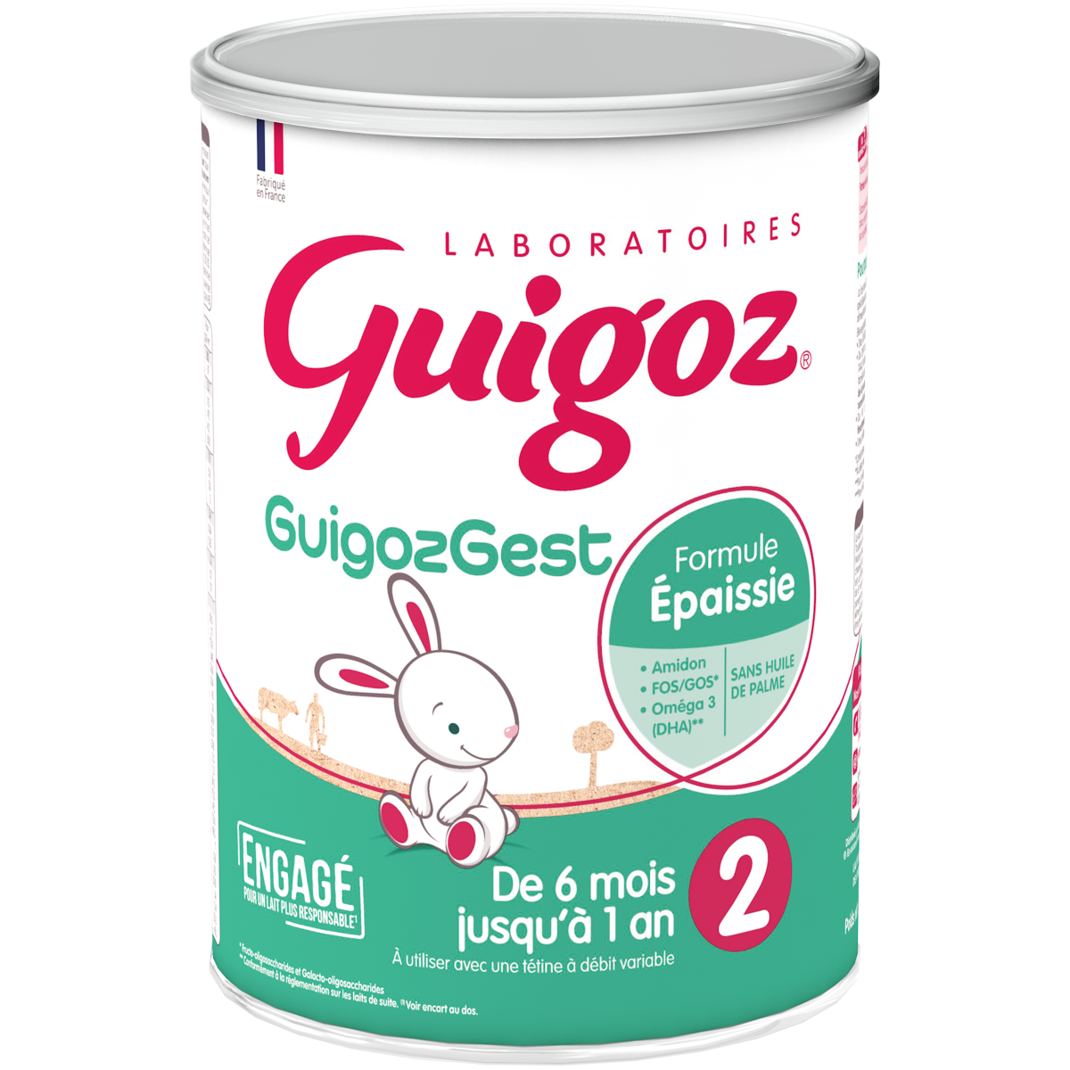 GUIGOZGEST LAIT EN POUDRE 2EME AGE FORMULE EPAISSIE DE 6 MOIS A 1 AN 780G