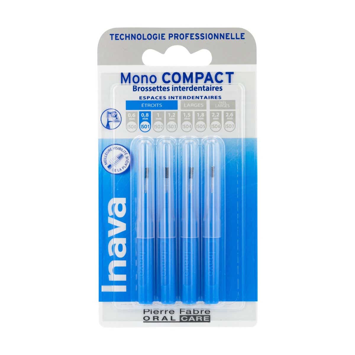 INAVA BROSSETTES INTERDENTAIRE MONO COMPACT BLEU 4 UNITES