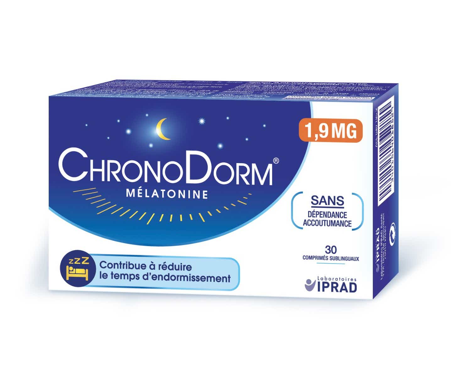 IPRAD CHRONODORM MELATONINE 1 9MG 30 COMPRIMES SUBLINGUAUX