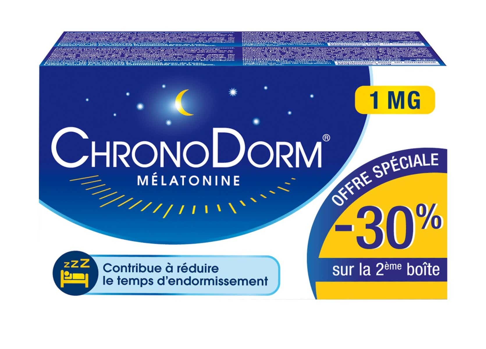 IPRAD CHRONODORM MELATONINE 1 MG 2X30 COMPRIMES