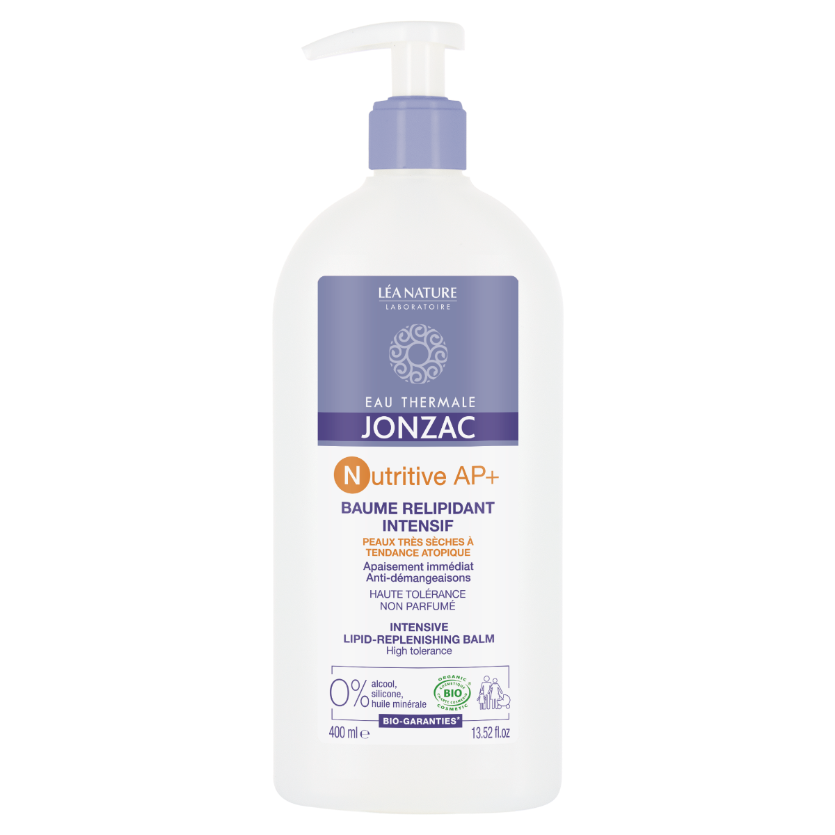 JONZAC NUTRITIVE AP BAUME RELIPIDANT INTENSIF PEAUX TRES SECHES A TENDANCE ATOPIQUE 400ML