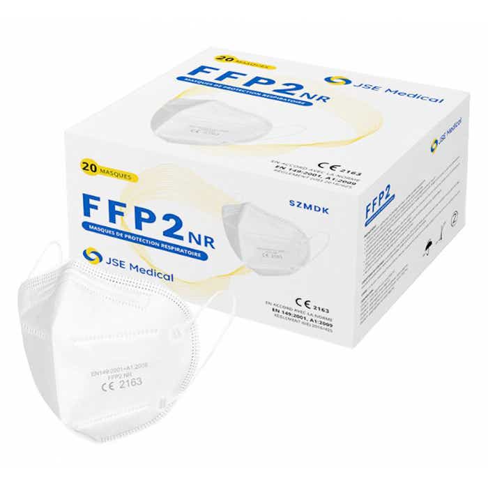 JSE MEDICAL MASQUES CHIRURGICAUX FFP2 NR BLANC ADULTES 50 MASQUES