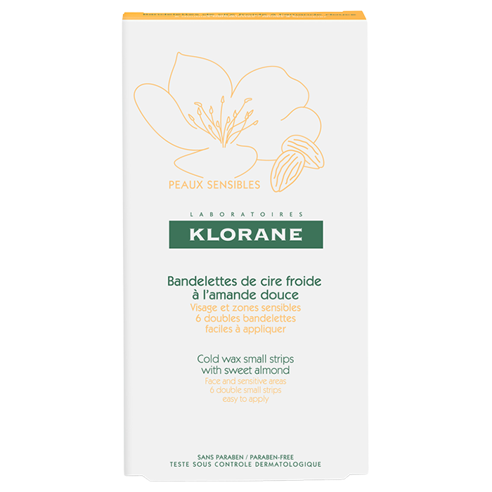 KLORANE BANDE DEPILATOIRE DE CIRE FROIDE A LAMANDE DOUCE VISAGE ET ZONES SENSIBLES 6 BANDES