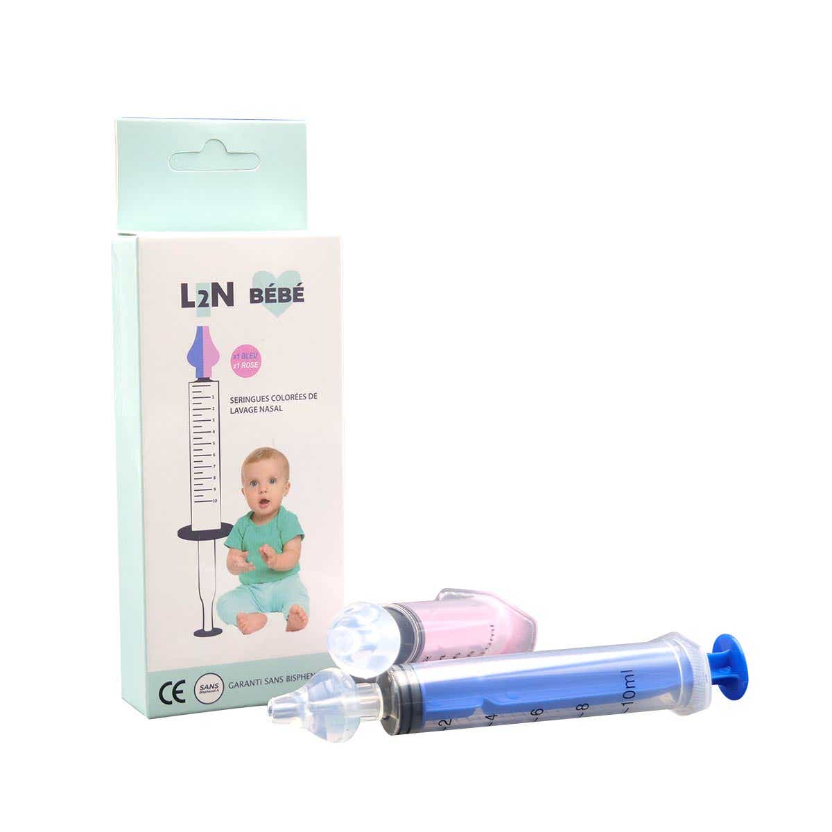 L2N TRADING SERINGUES COLOREES BEBE POUR LAVAGE NASAL 2 SERINGUES