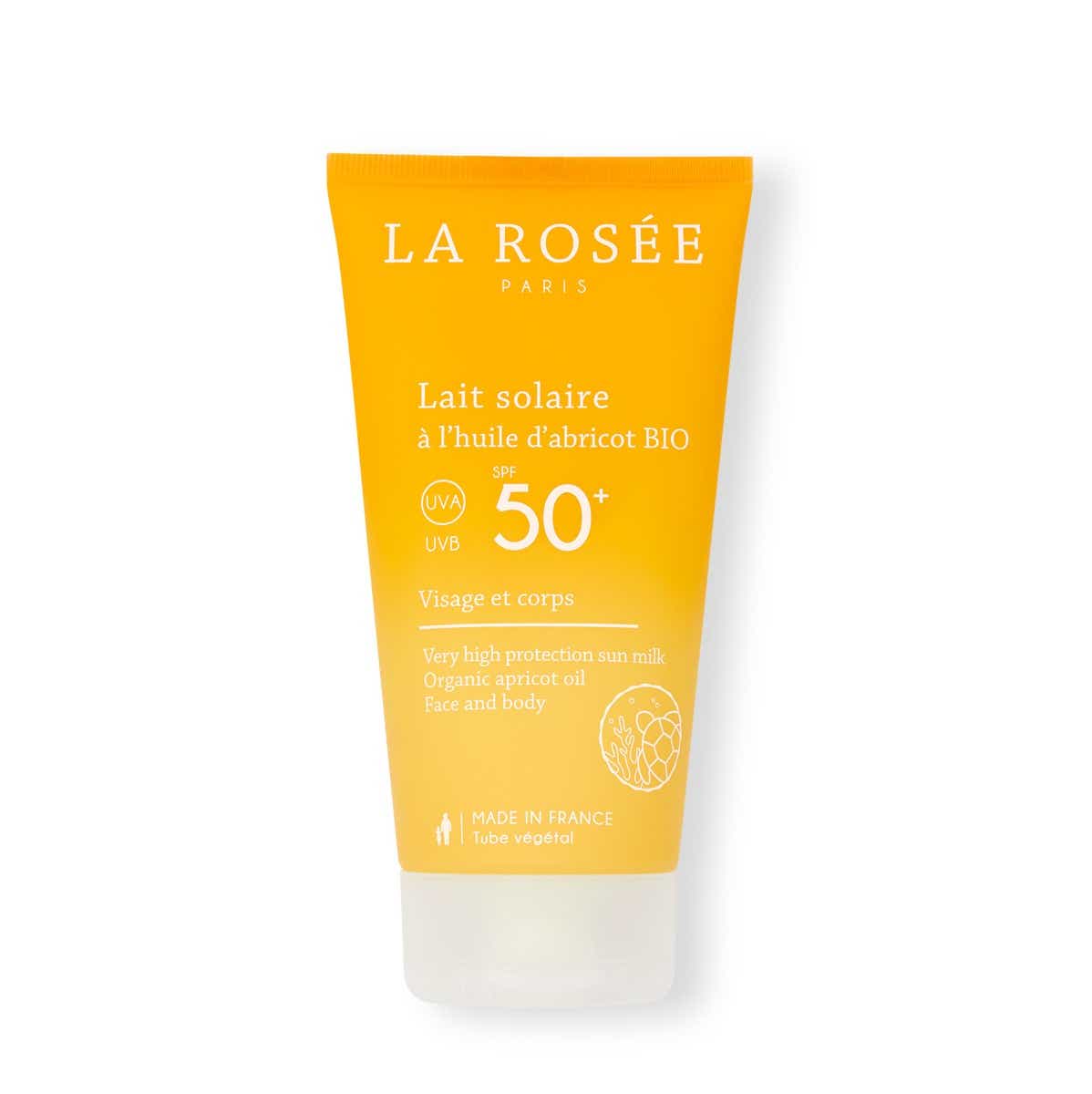 LA ROSEE LAIT SOLAIRE A L HUILE D ABRICOT BIO SPF50 VISAGE ET CORPS 150ML