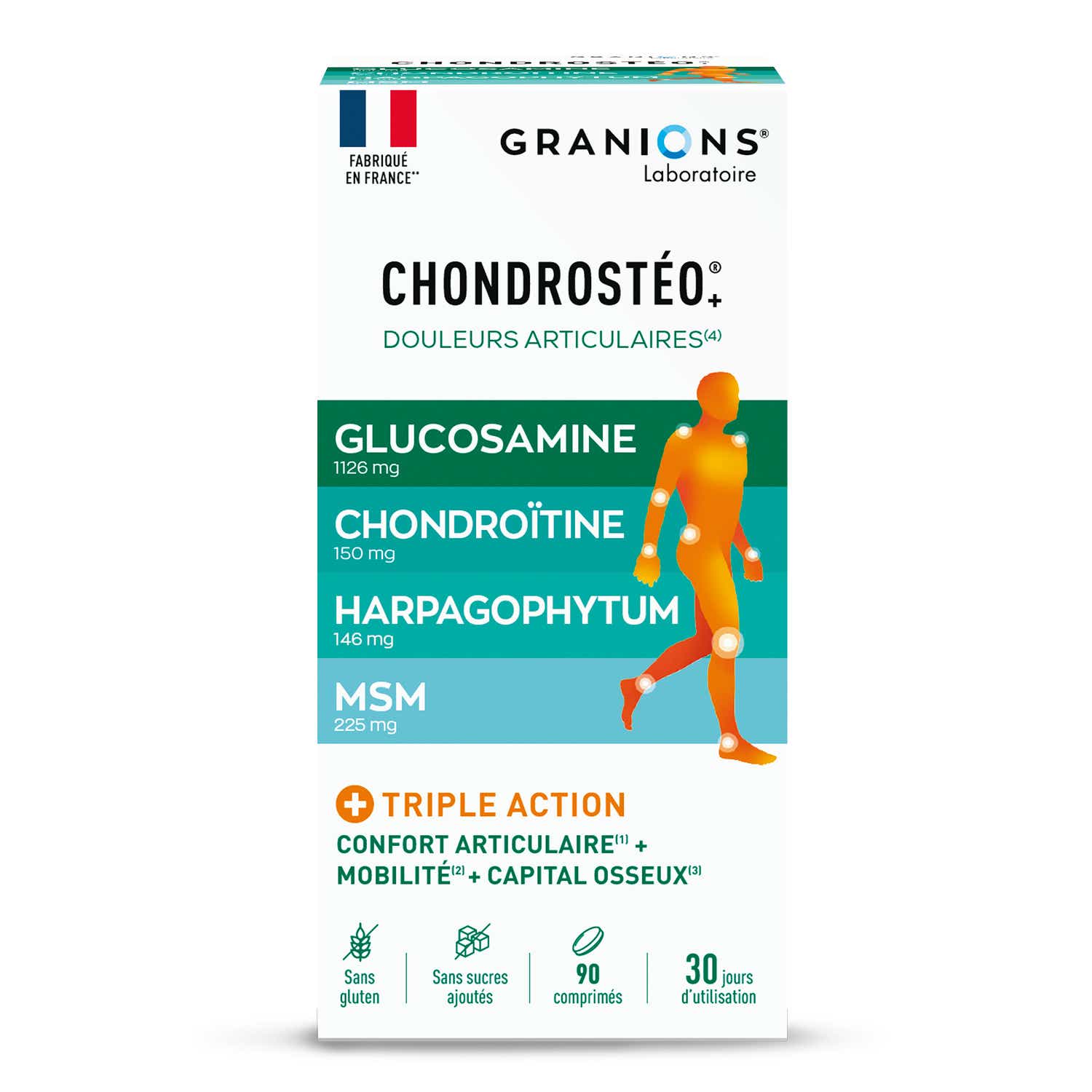 LABORATOIRE DES GRANIONS CHONDROSTEO 1 MOIS 90 COMPRIMES