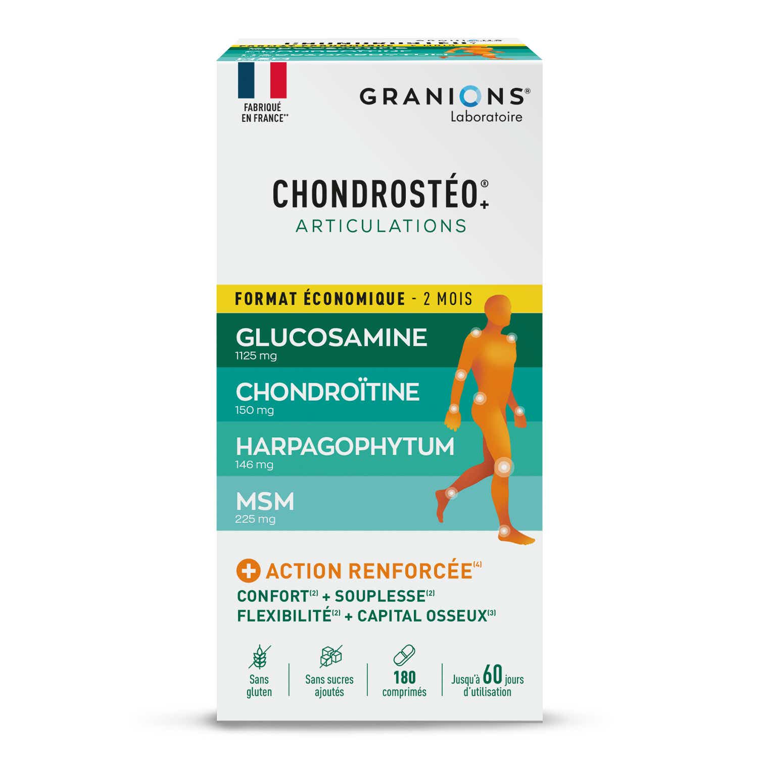 LABORATOIRE DES GRANIONS CHONDROSTEO 180 COMPRIMES SOIT 154G