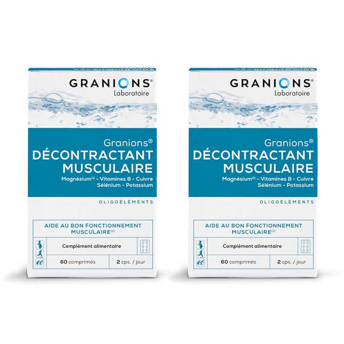 LABORATOIRE DES GRANIONS DECONTRACTANT MUSCULAIRE LOT DE 2 X 60 COMPRIMES