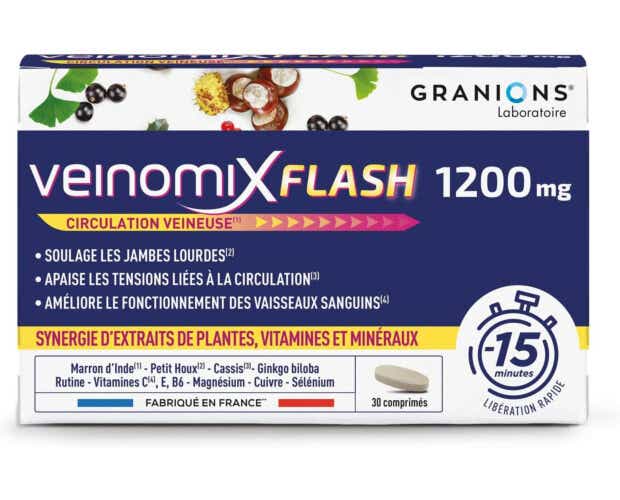 LABORATOIRE DES GRANIONS VEINOMIX FLASH 1200MG 30 COMPRIMES