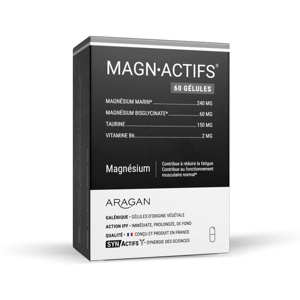 LABORATOIRE SYNACTIFS MAGN ACTIFS MAGNESIUM TAURINE VITAMINE B6 60 GELULES