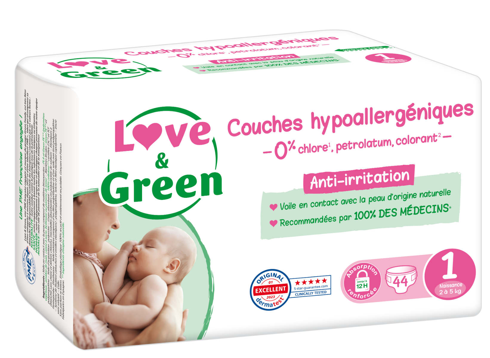 LOVE GREEN COUCHES HYPOALLERGENIQUES T1 44 UNITES