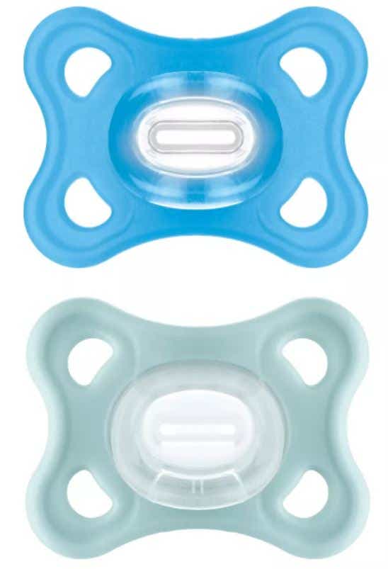 MAM SUCETTE ORTHODONTIQUE COMFORT COULEUR BLEU DE 2 A 6 MOIS LOT DE 2 SUCETTES