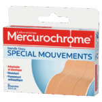MERCUROCHROME BANDE TISSU SPECIAL MOUVEMENTS 5 BANDES DE 10X6CM