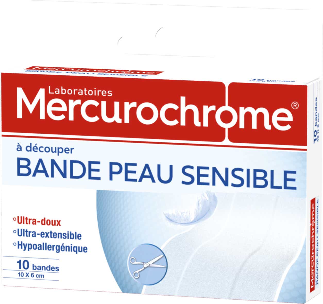 MERCUROCHROME PANSEMENT BANDES POUR PEAU SENSIBLE 10 BANDES