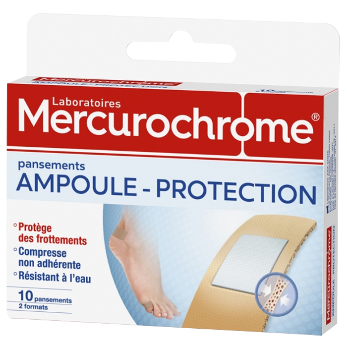 MERCUROCHROME PANSEMENTS PROTECTION AMPOULES 2 FORMATS 10 PIECES