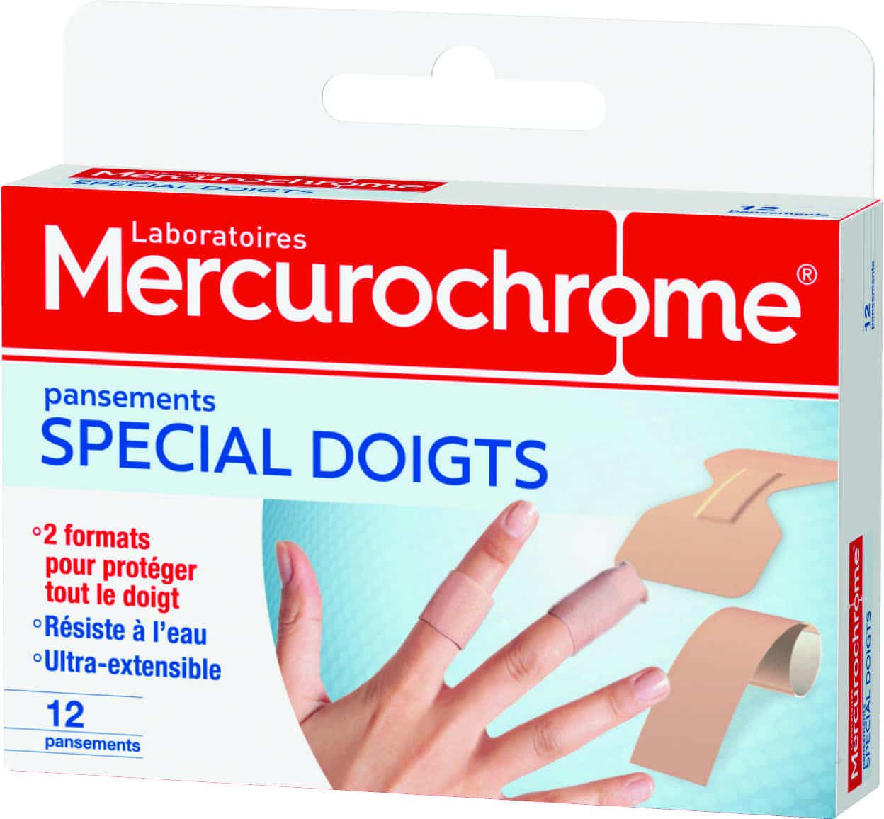 MERCUROCHROME PANSEMENTS SPECIAL DOIGT 2 FORMATS BOITE DE 12