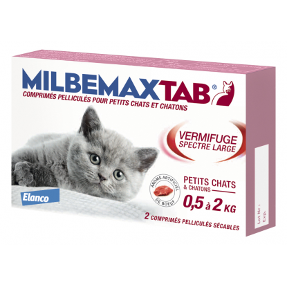 MILBEMAXTAB VERMIFUGE SPECTRE LARGE PETIT CHAT 0 5 A 2KG 2 COMPRIMES