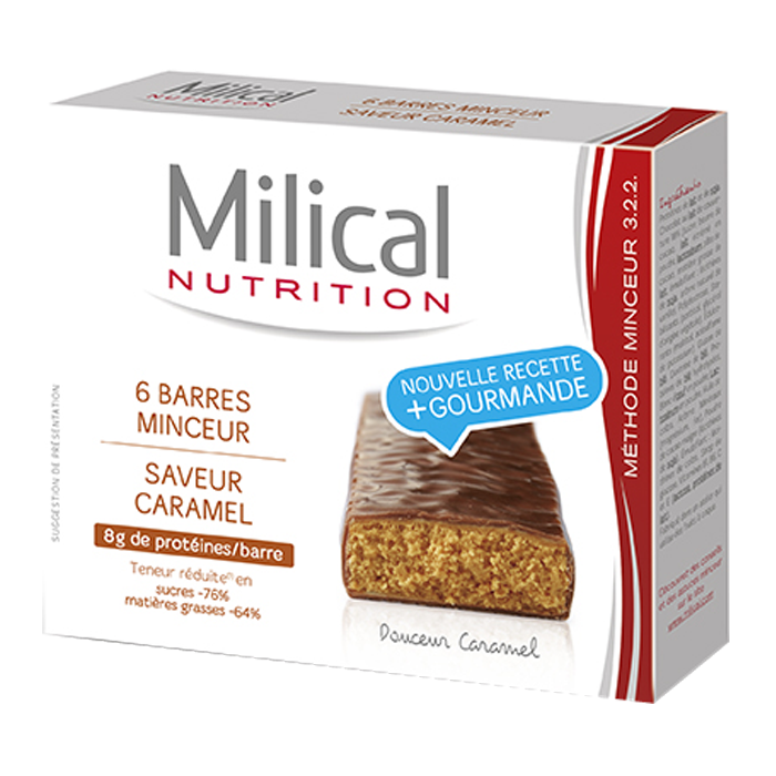 MILICAL BARRE MINCEUR CARAMEL 6 BARRES