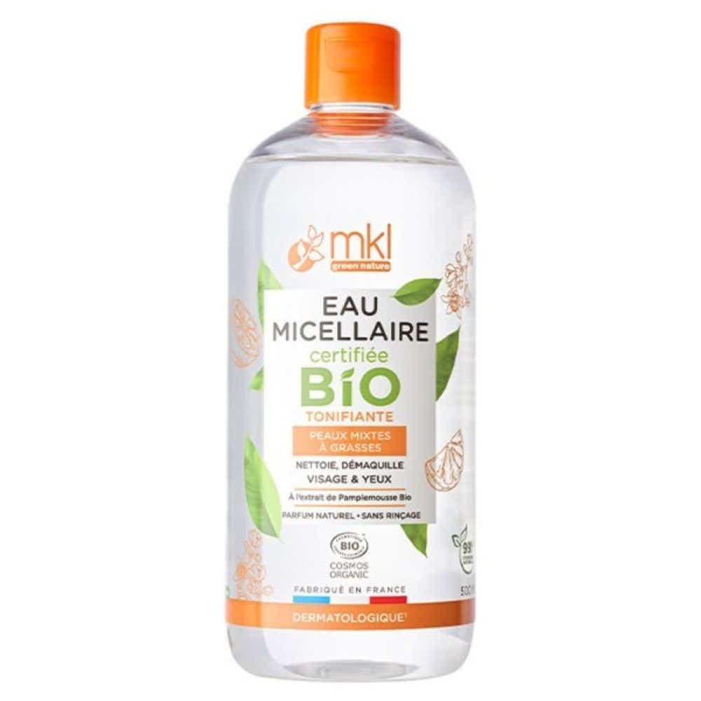 MKL GREEN NATURE EAU MICELLAIRE VITAMINEE TONIFIANTE BIO VISAGE ET YEAUX PEAUX MIXTES A GRASSES 500ML