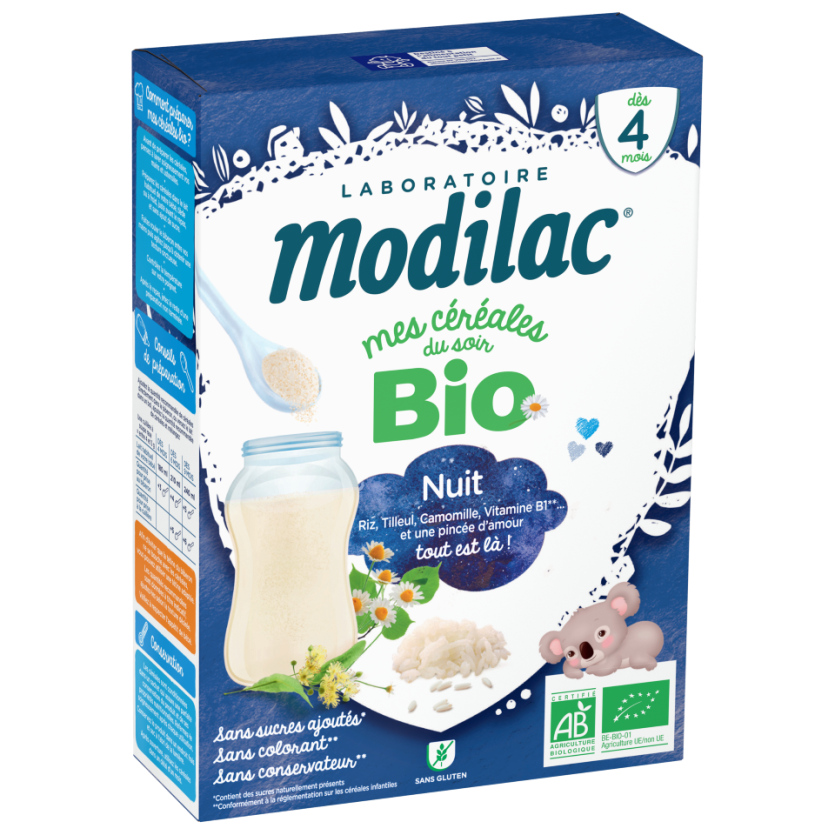 MODILAC MES CEREALES BIO NUIT CALME DES 4 MOIS 250G