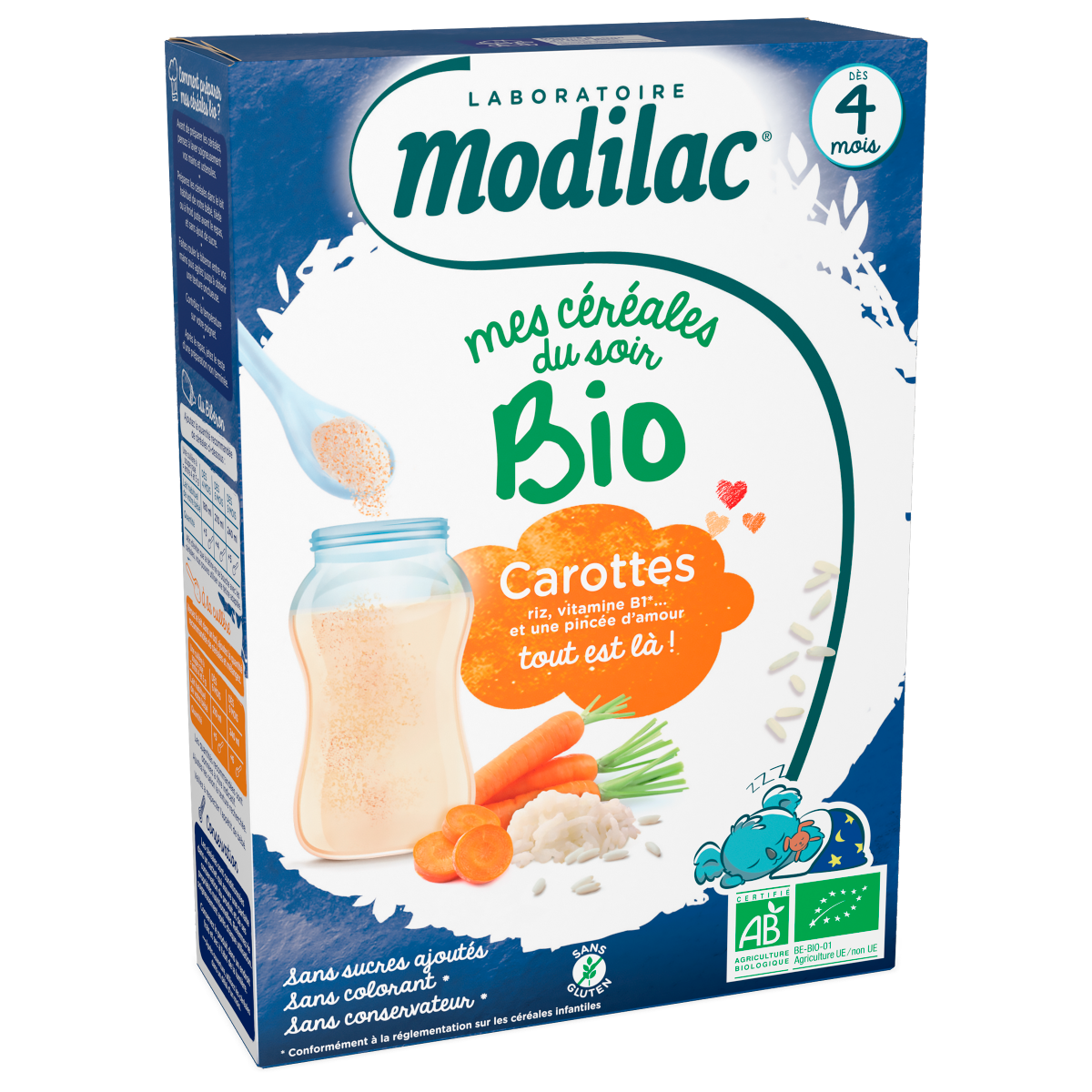 MODILAC MES CEREALES BIO RIZ CAROTTE DES 4 MOIS 250G