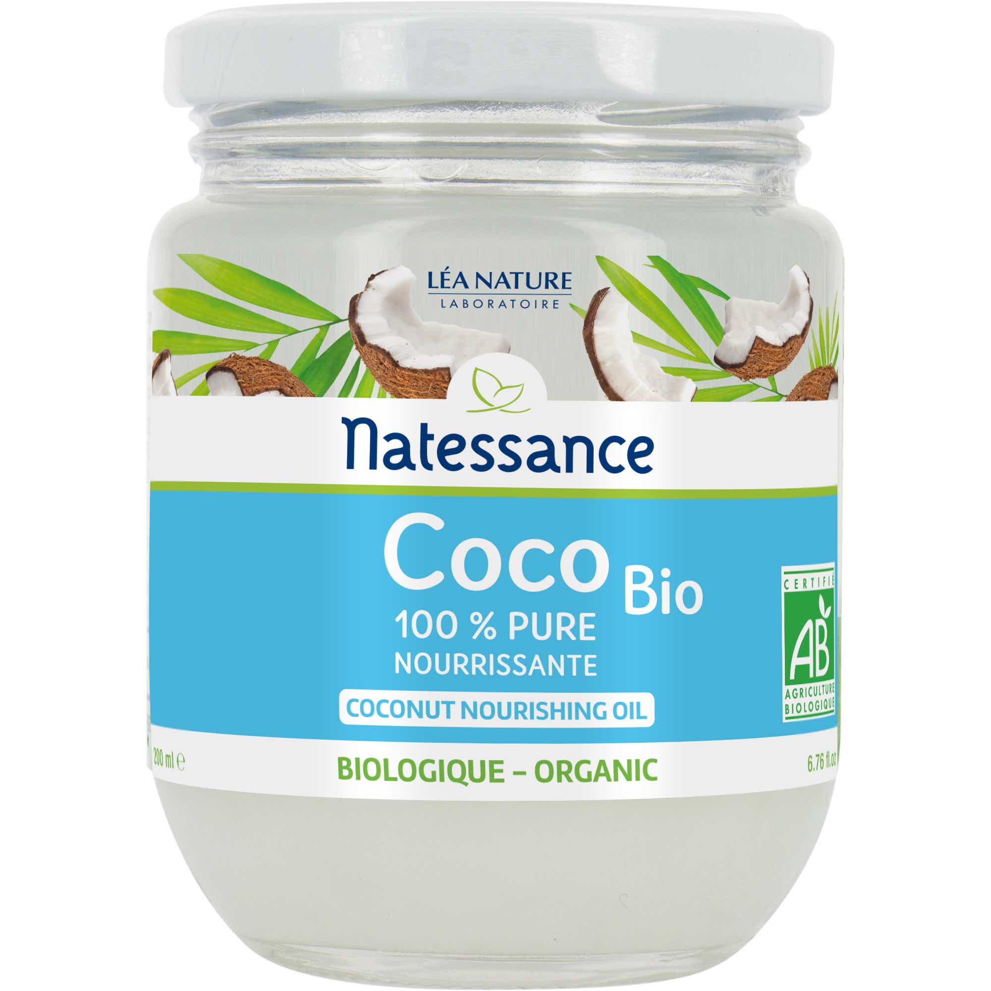 NATESSANCE HUILE DE COCO BIO 100 PURE 200ML