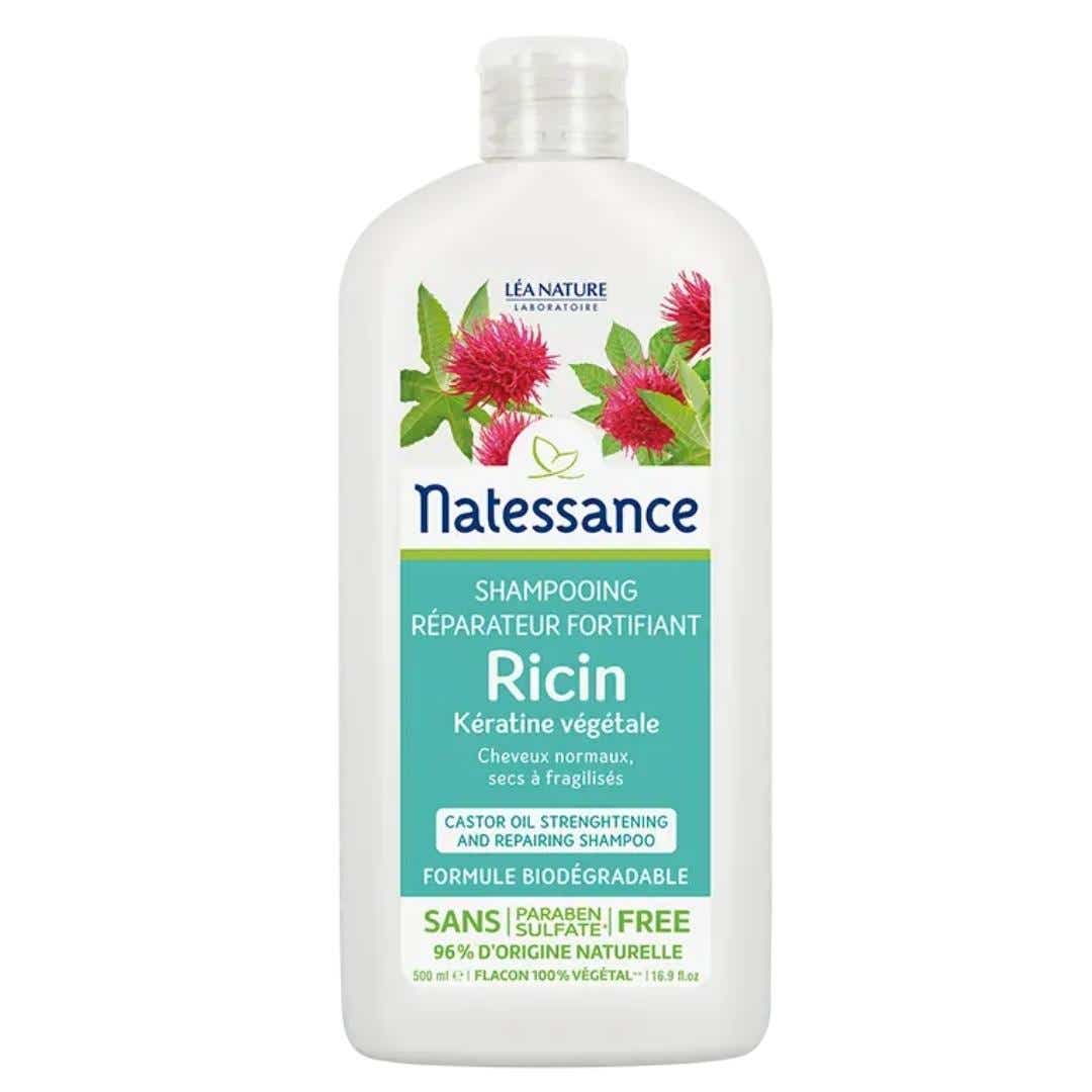 NATESSANCE SHAMPOING FORTIFIANT RICIN BIO ET KERATINE VEGETALE 500ML