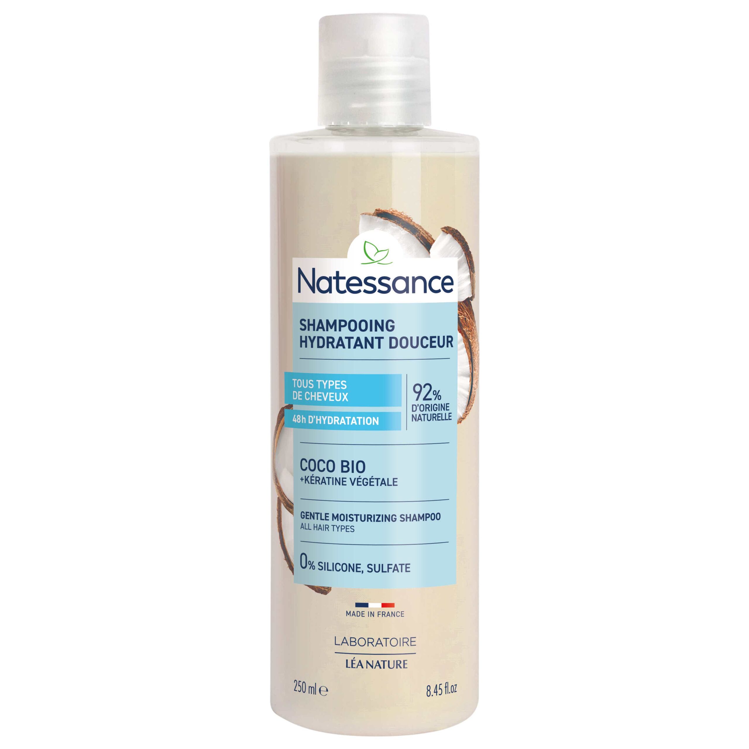 NATESSANCE SHAMPOOING EXTRA DOUX COCO ET KERATINE VEGETALE 250ML