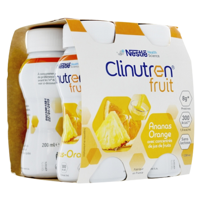 NESTLE HEALTH SCIENCE CLINUTREN FRUIT NUTRIMENT ANANAS ORANGE 4 BOUTEILLES DE 200ML