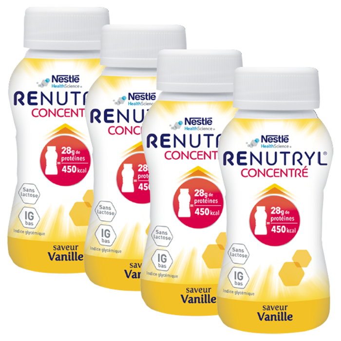 NESTLE HEALTH SCIENCE RENUTRYL CONCENTRE SAVEUR VANILLE 4 BOUTEILLES DE 100ML