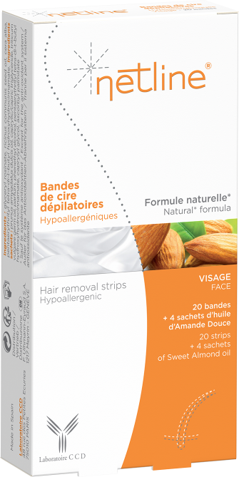 NETLINE CIRE DEPILATOIRE VISAGE 20 BANDES