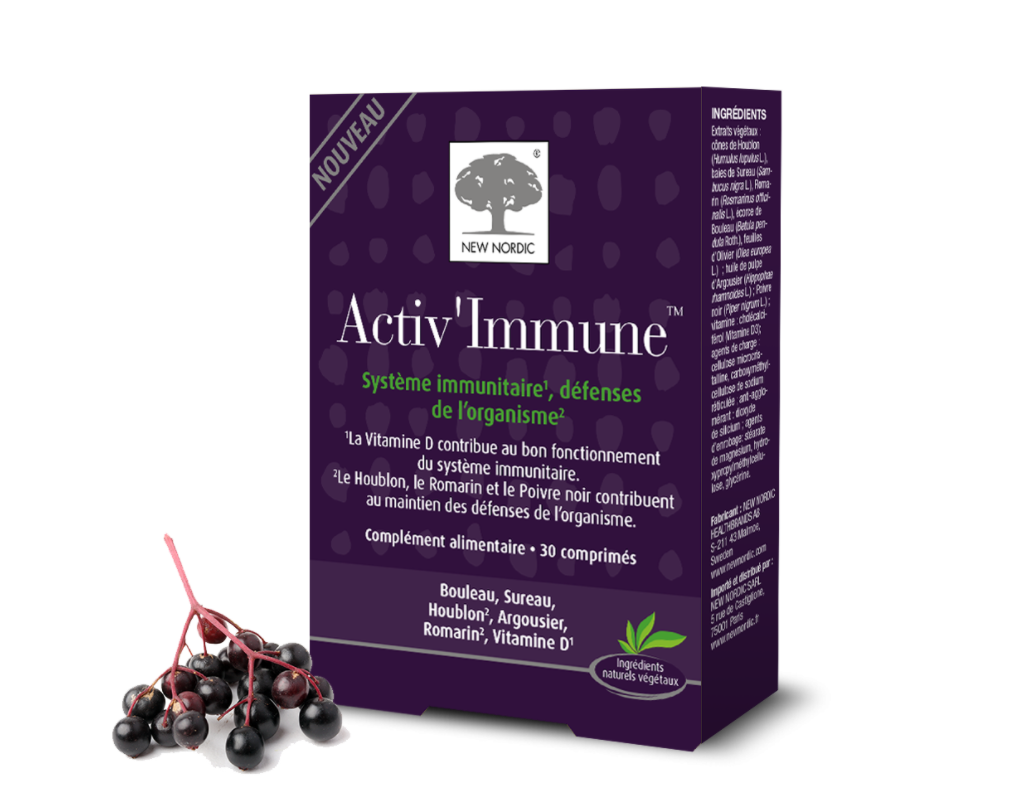 NEW NORDIC ACTIV IMMUNE COMPLEMENTS ALIMENTAIRES SYSTEME IMMUNITAIRE ET DEFENSES DE L ORGANISME 30 COMPRIMES