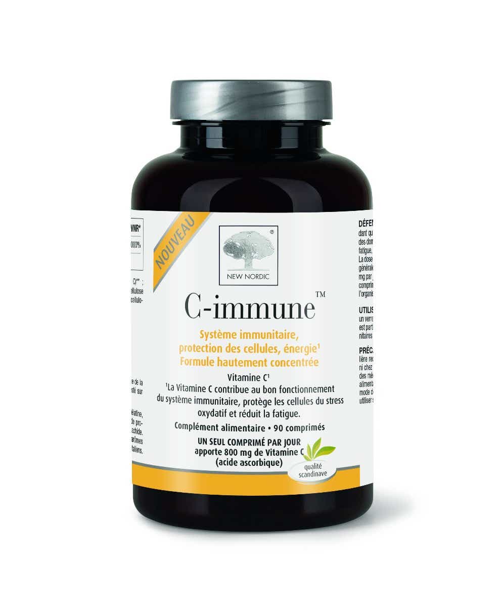 NEW NORDIC C IMMUNE VITAMINE C SYSTEME IMMUNITAIRE PROTECTION DES CELLULES ET ENERGIE 90 COMPRIMES