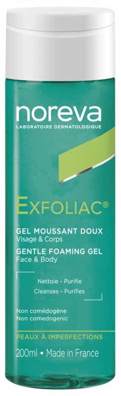 NOREVA EXFOLIAC GEL MOUSSANT DOUX VISAGE ET CORPS PEAUX A IMPERFECTIONS 200ML