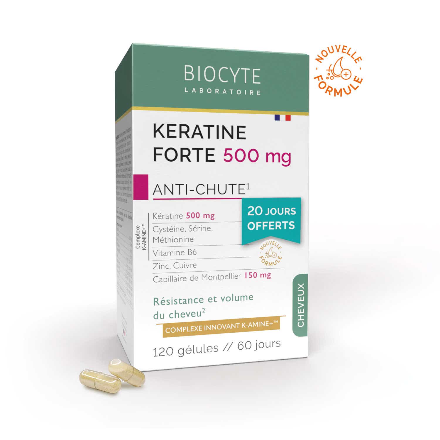 NUTRICOSMETIC KERATINE FORTE ANTI CHUTE 40 GELULES KERATINE FORTE SOIN ANTI CHUTE 50ML