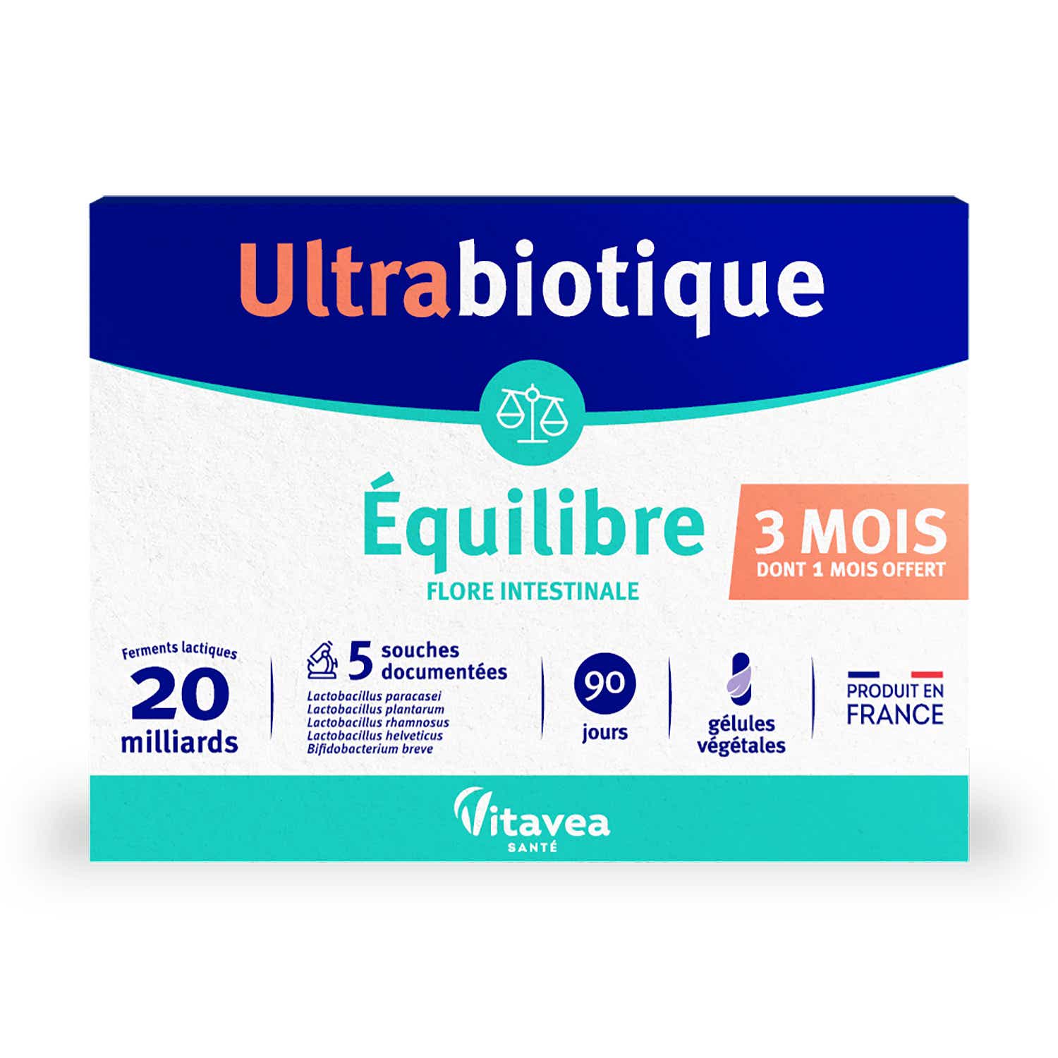 NUTRISANTE ULTRABIOTIQUE EQUILIBRE 3X30 GELULES