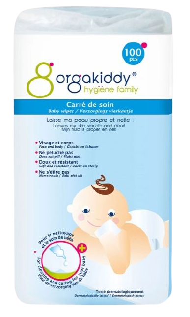 ORGAKIDDY HYGIENE FAMILY CARRE DE SOIN 100 UNITES