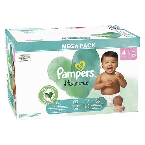 PAMPERS HARMONIE COUCHES MEGA PACK TAILLE 4 9 A 14KG 72 COUCHES