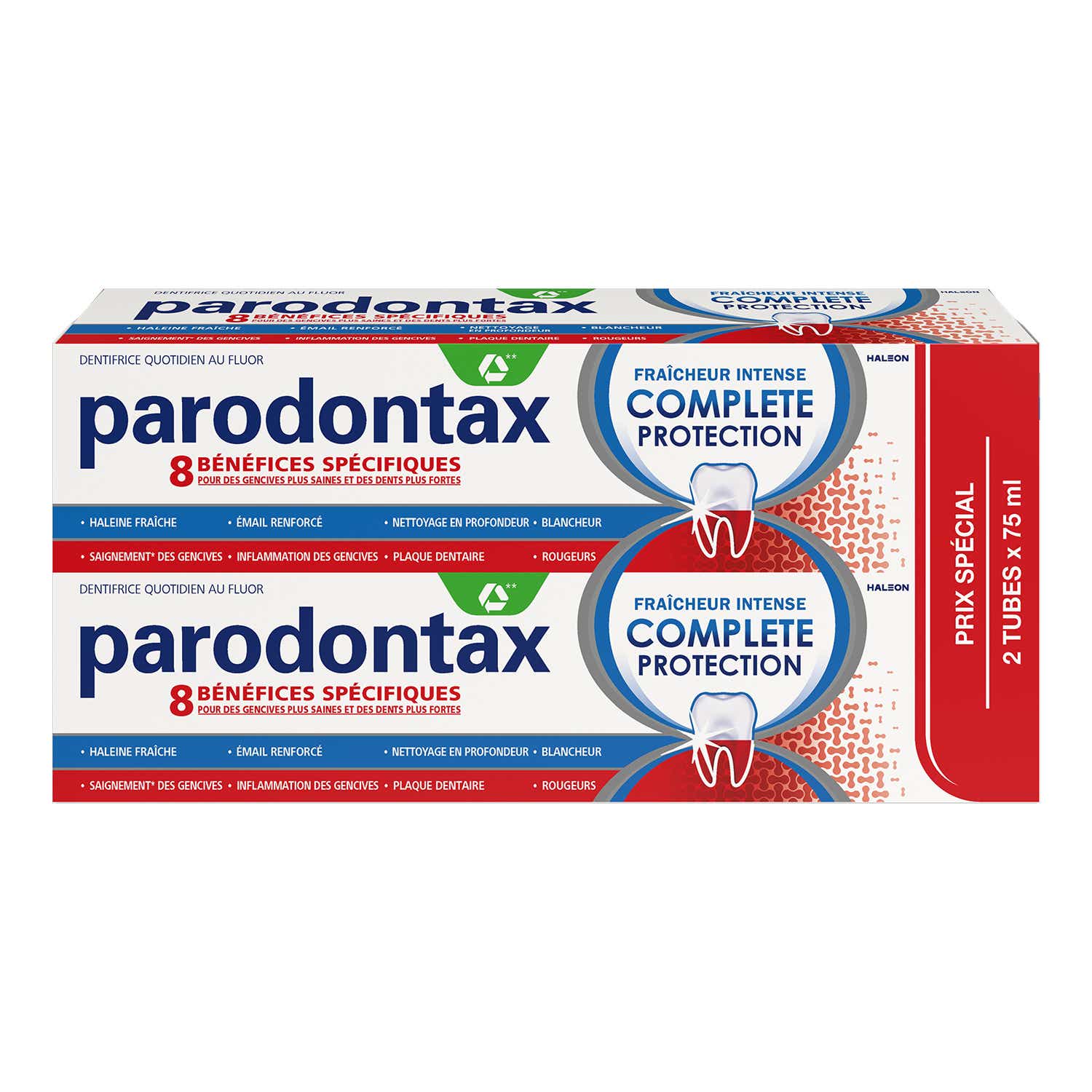 PARODONTAX DENTIFRICE COMPLETE PROTECTION 2 TUBES DE 75ML