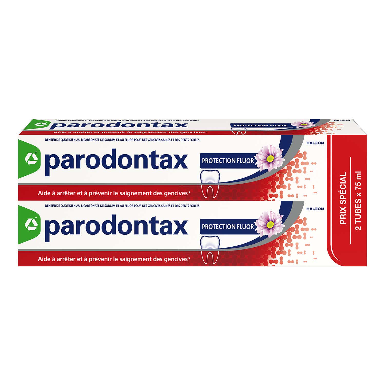 PARODONTAX DENTIFRICE GEL FLUOR 2 TUBES DE 75ML