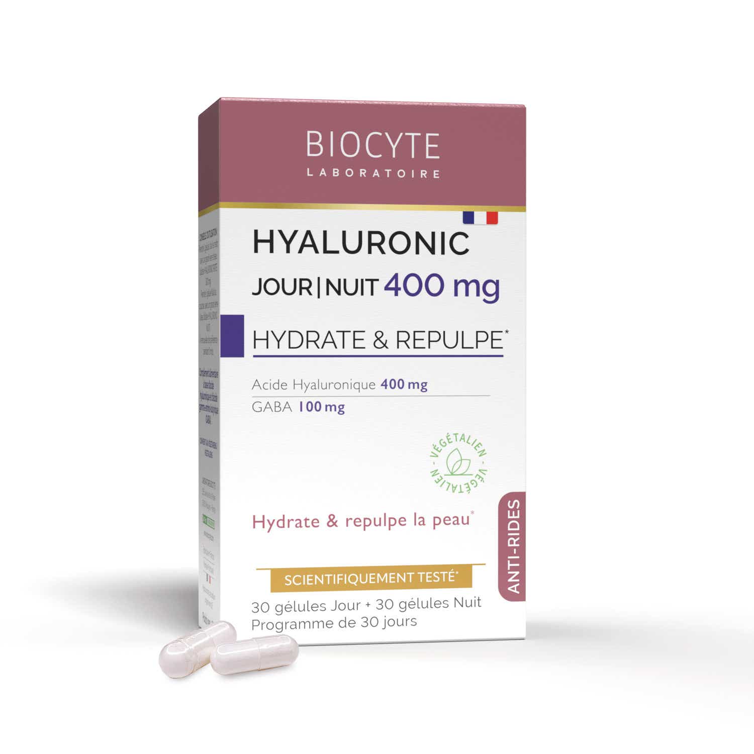 PEAU HYALURONIC JOUR NUIT 400MG ANTI AGE 24H 60 GELULES