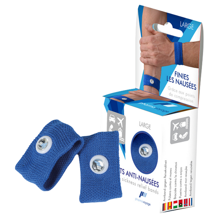 PHARMAVOYAGE BRACELETS ANTI NAUSEES BLEU LARGE 2UNITES