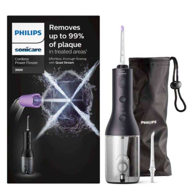 PHILIPS SONICARE AIRFLOSSER JET DENTAIRE CORDLESS POWER FLOSSER 3000 NOIR