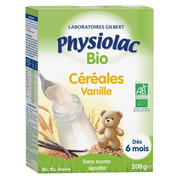 PHYSIOLAC CEREALES BIO VANILLE 6 MOIS 200G