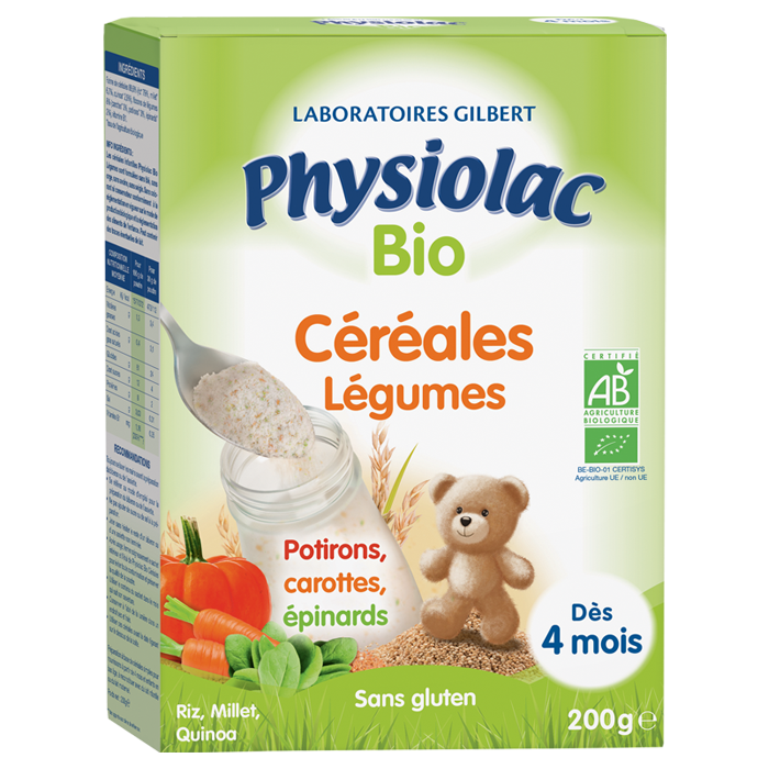 PHYSIOLAC CEREALES LEGUMES BIO 4 MOIS 200G