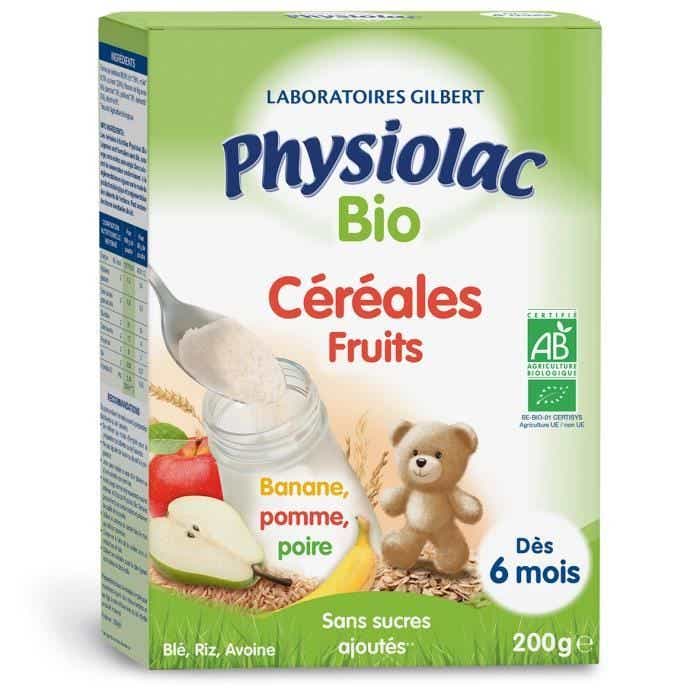 PHYSIOLAC PHYSIOLAC CEREALES BIO FRUITS 200 G CERTBIO DES 6 MOIS