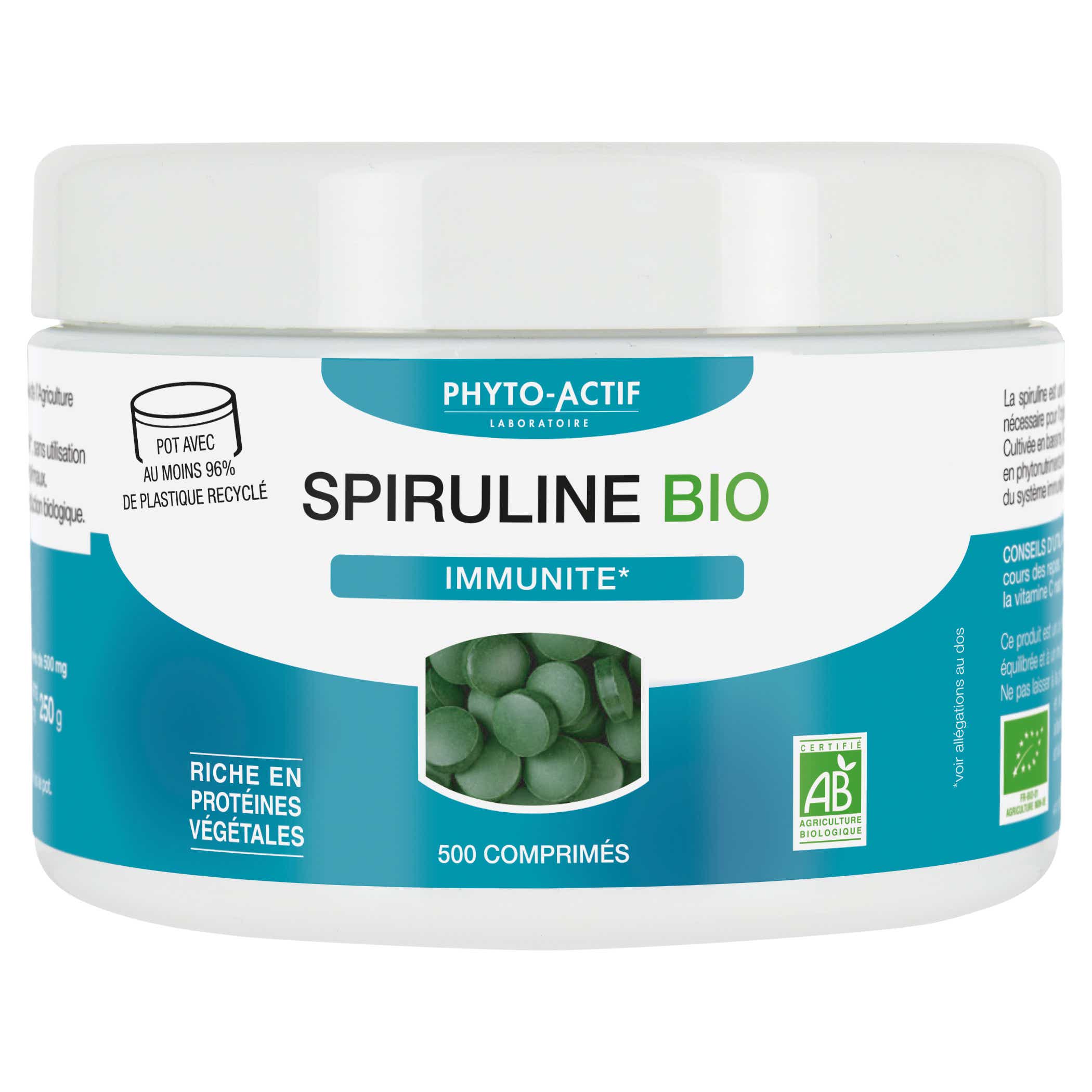 PHYTO ACTIF SPIRULINE ECOCERT 500 COMPRIMES